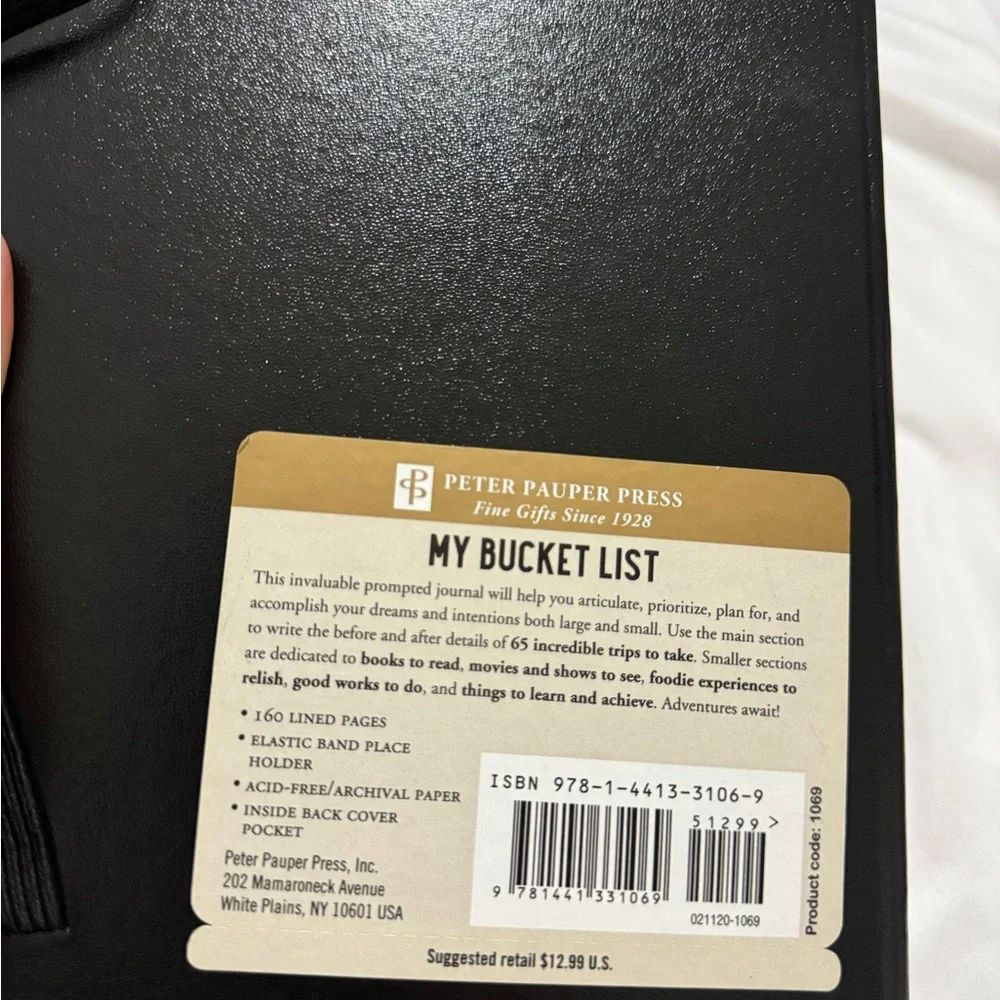 Black Bucket List Journal with Gold Accents Peter pauper press